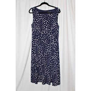 Jessica Howard Sleeveless Purple Dress with White Polka Dots Size 16